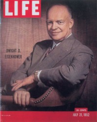 Dwight. D. Eisenhower z zegarkiem Datejust na okładce amerykańskiego magazynu "Life"