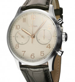 Zegarek firmy Stowa, model STOWA Chronograph hell matt mit Crocoband