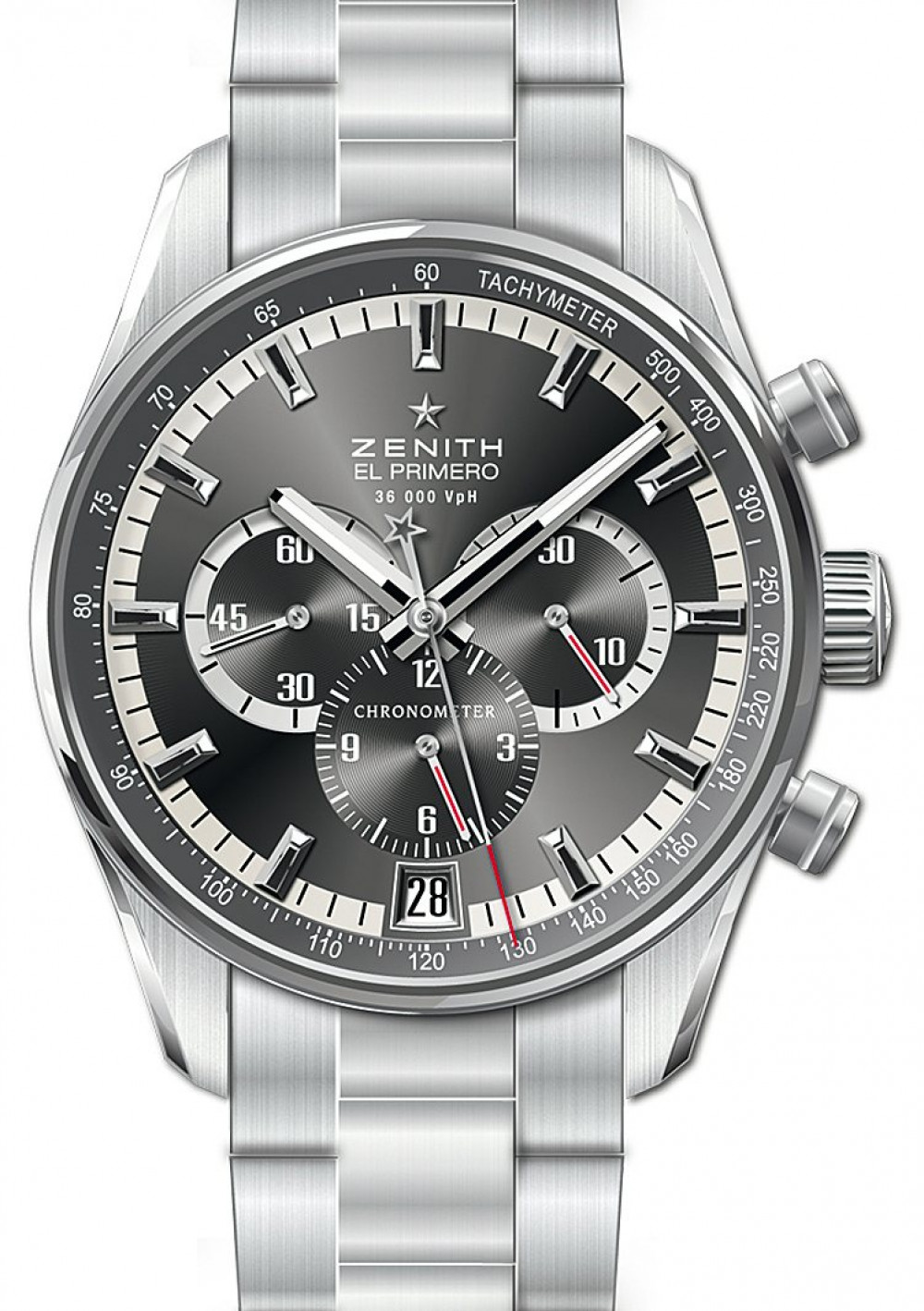 Zenith model El Primero 36.000 VpH z kolekcji El Primero , nr ref. 03.2040.400/21.M2040 , koperta stal nierdzewna