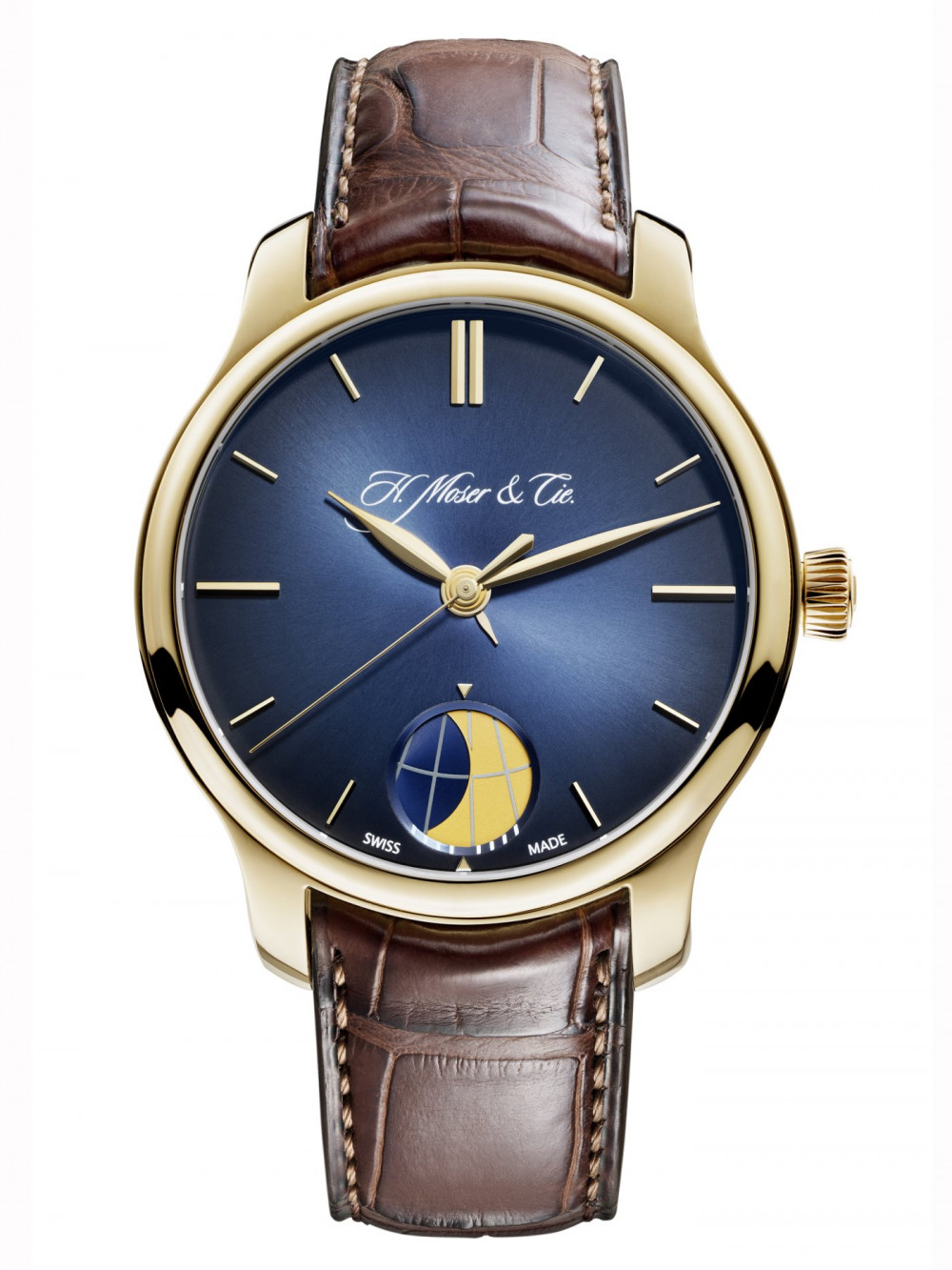 Zegarek firmy H. Moser & Cie, model Endeavour Moon Roségold Blau Fumé