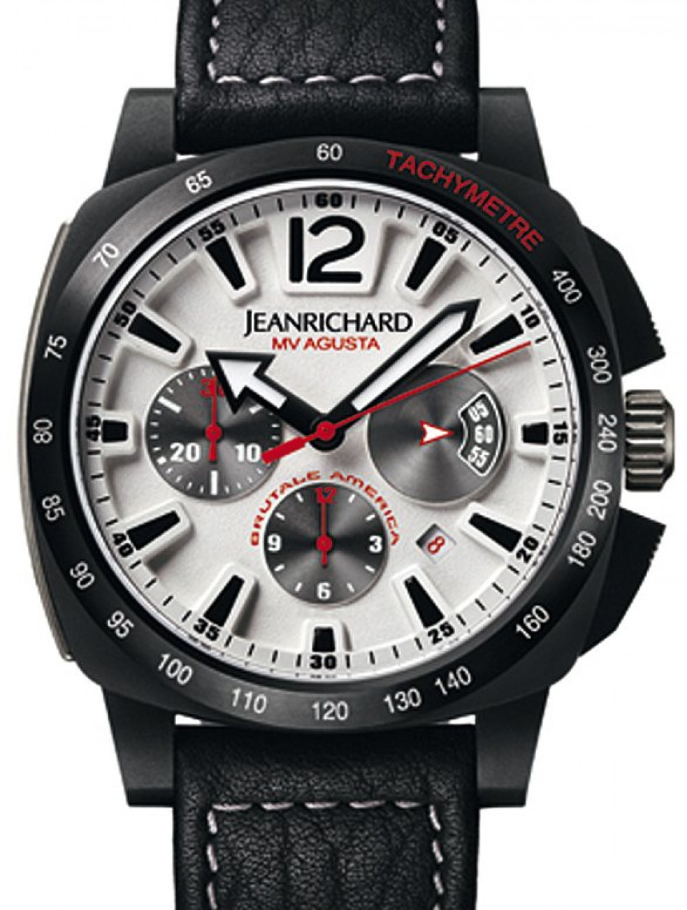 Jeanrichard model Chronoscope MV Agusta Brutale Nera z kolekcji JEANRICHARD for MV Agusta , nr ref. 65120-28-11A-AE6D , koperta stal nierdzewna