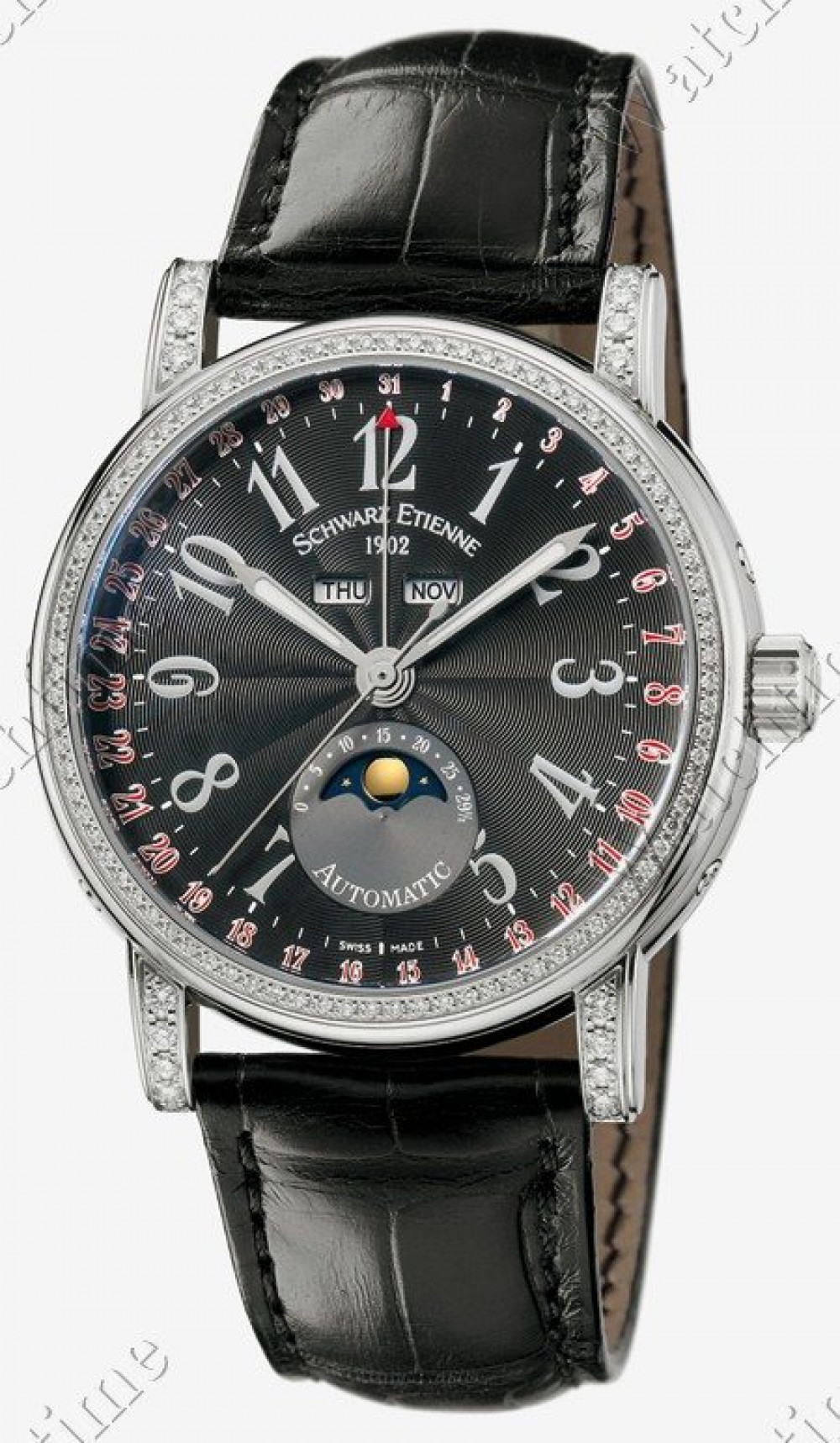Schwarz Etienne model Classique z kolekcji Roma , nr ref. 1038401 7 WRO7AD01SS01WH , koperta stal nierdzewna