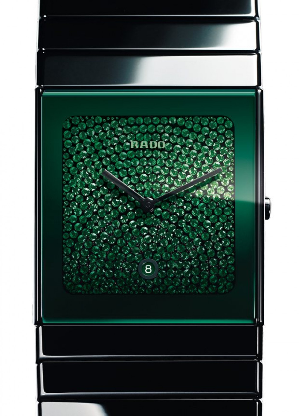 Zegarek firmy Rado, model Ceramica XL Green Pavé