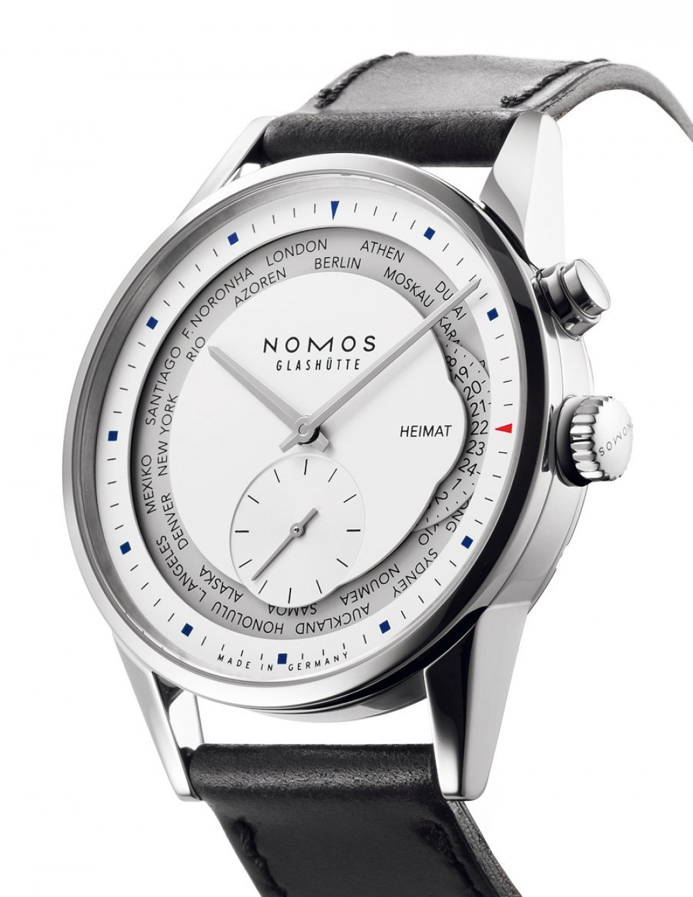 Zegarek firmy Nomos Glashütte, model Zürich Weltzeit