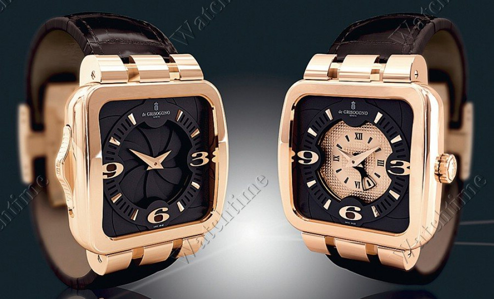 Zegarek firmy De Grisogono, model Fuso Quadrato GMT