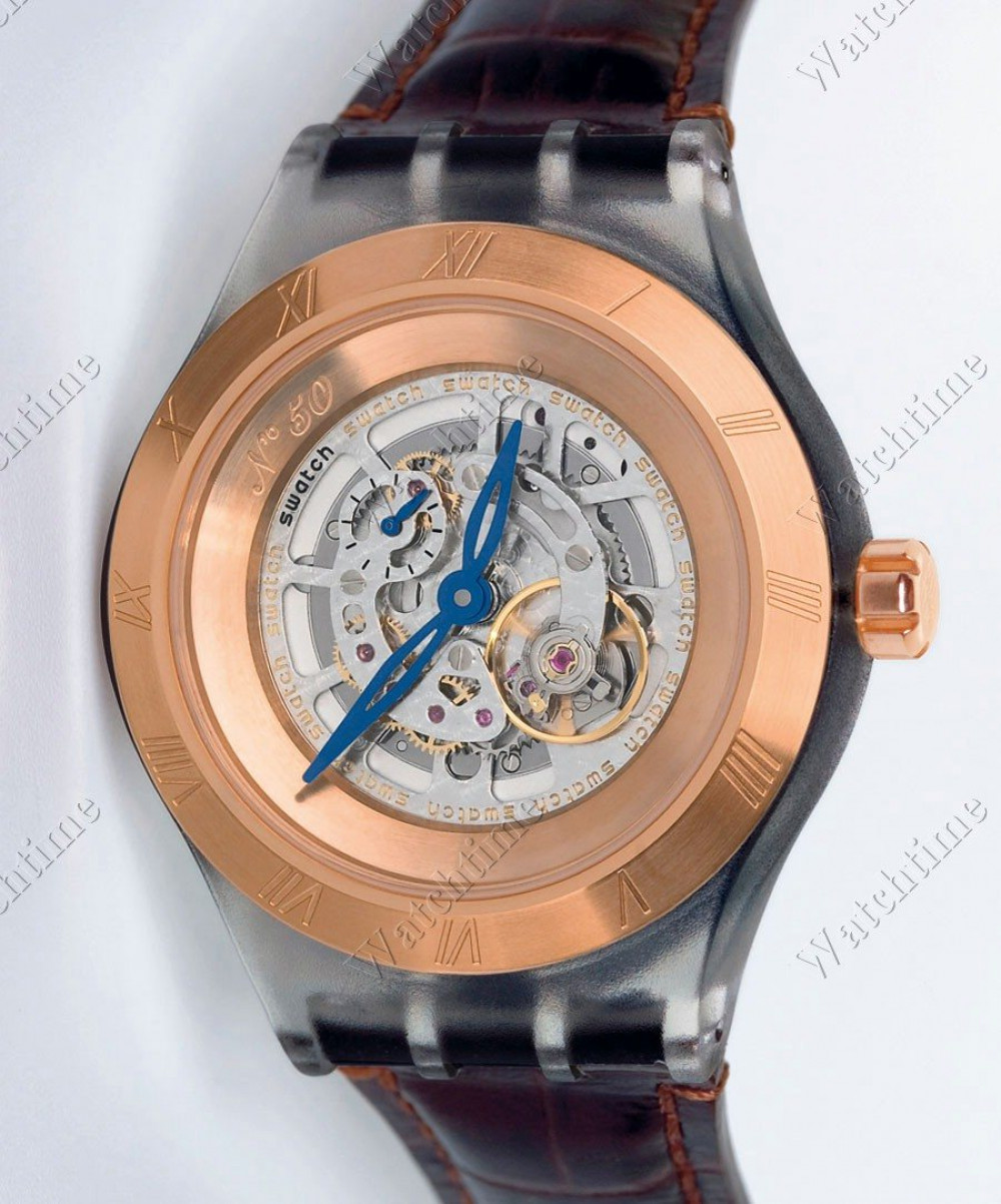 Zegarek firmy Swatch, model Diaphane One Turning Gold