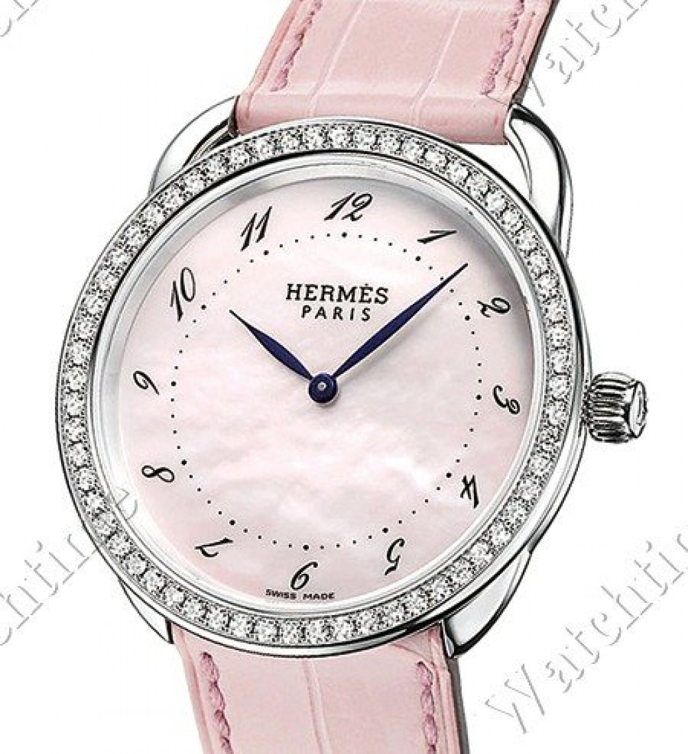 Zegarek firmy Hermès, model Arceau Steel Diamonds