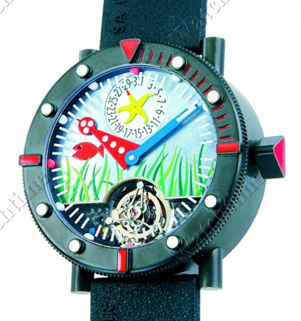 Zegarek firmy Alain Silberstein, model Tourbillon Marine Black Sea