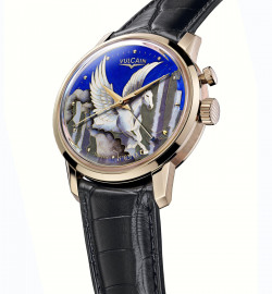 Zegarek firmy Vulcain, model 50s Presidents' "grand feu" cloisonné Enamel "Pegasus on the Mountain"