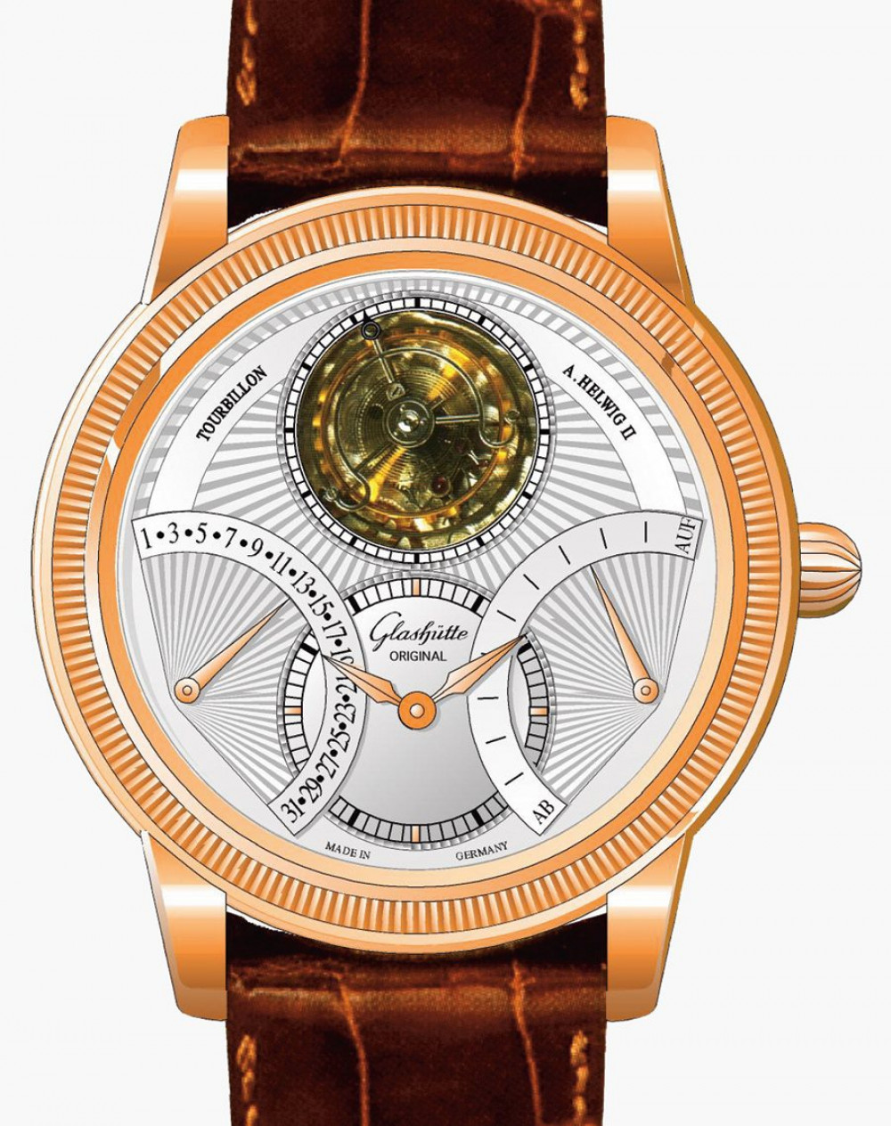 Zegarek firmy Glashütte Original, model Alfred Helwig Tourbillon 2