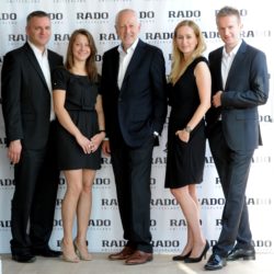 Od lewej: Zbigniew Przybyszewski, Izabela Ambroziak, Hans Ruedi-Marti (Rado Regional Sales Manager), Magdalena Polańska (PR Manager Swatch Group Polska) i Marek Lis (Brand Manager marki Rado)